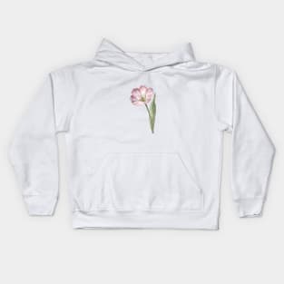 Pink Watercolor Tulip Kids Hoodie